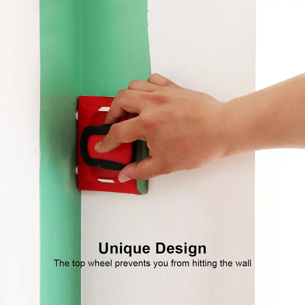 Red Paint Edger Cutting in Home Interior Plastic Wall with Pad Nylon Bristles Edge Painting Corner and Edges Cutting Paint Edger