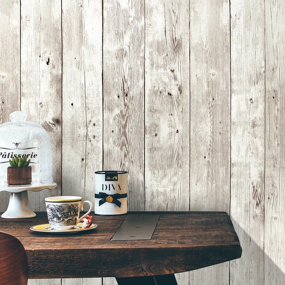 45cm Wallpaper PVC Wall Stickers Self-adhesive Big Roll DIY Waterproof Aged Wood Grain Furniture Home Decoration