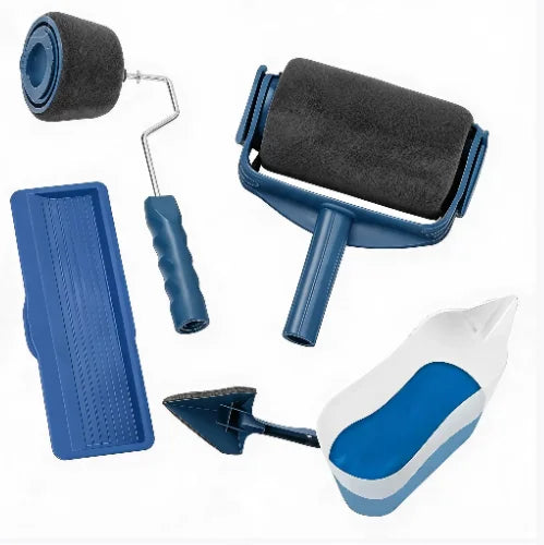 Professional DIY Home Painting Tool Kit Wall Decor Brush & Roller Combo Multi‑Function Corner Detail Brushes with Ergonomic Hand