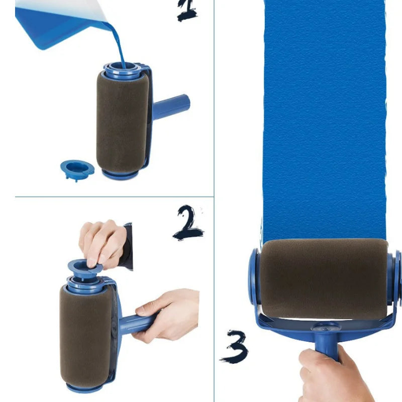Professional DIY Home Painting Tool Kit Wall Decor Brush & Roller Combo Multi‑Function Corner Detail Brushes with Ergonomic Hand