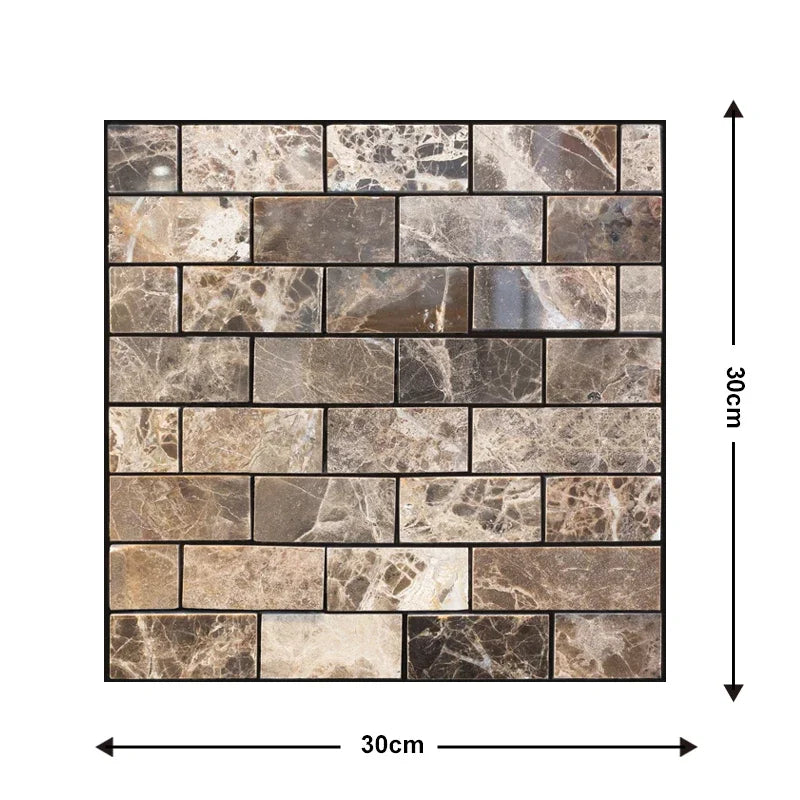 10 Pcs Self Adhesive Tile Wall Sticker Home Decor 3d Pvc Sticker Covers For Kitchen Cupboard Bathroom Waterproof Wallpaper