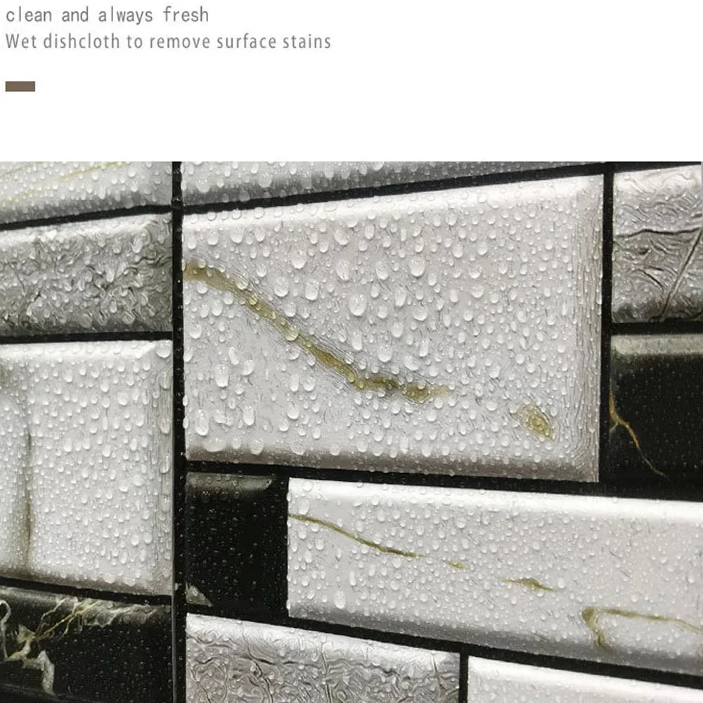 10 Pcs Self Adhesive Tile Wall Sticker Home Decor 3d Pvc Sticker Covers For Kitchen Cupboard Bathroom Waterproof Wallpaper
