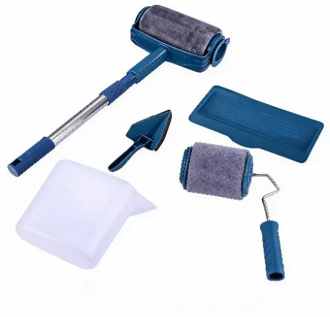 Professional DIY Home Painting Tool Kit Wall Decor Brush & Roller Combo Multi‑Function Corner Detail Brushes with Ergonomic Hand