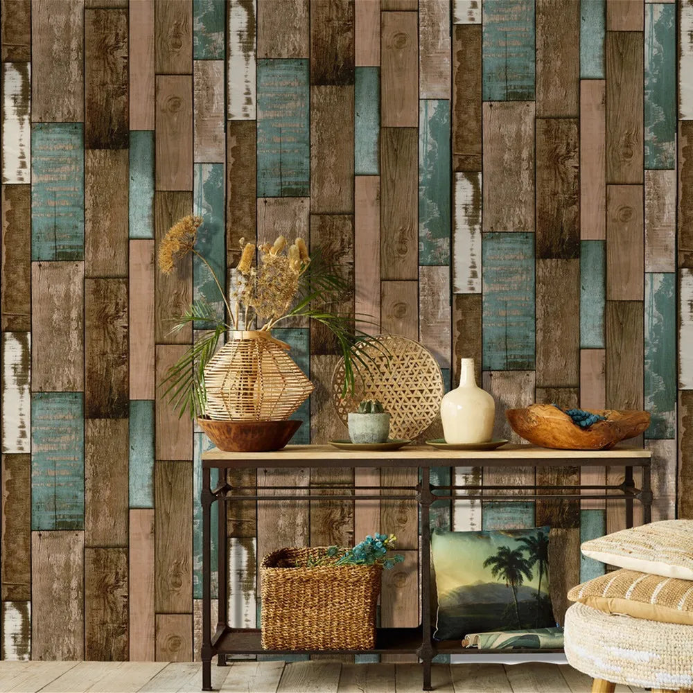 45cm Wallpaper PVC Wall Stickers Self-adhesive Big Roll DIY Waterproof Aged Wood Grain Furniture Home Decoration